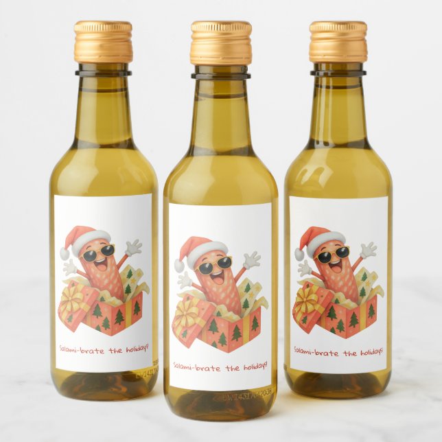 salami-brate the holidays! wine label (Bottles)
