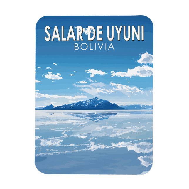 Salar de Uyuni Bolivia Travel Art Vintage Magnet (Vertical)