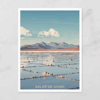 Salar de Uyuni Bolivia Vintage Postcard