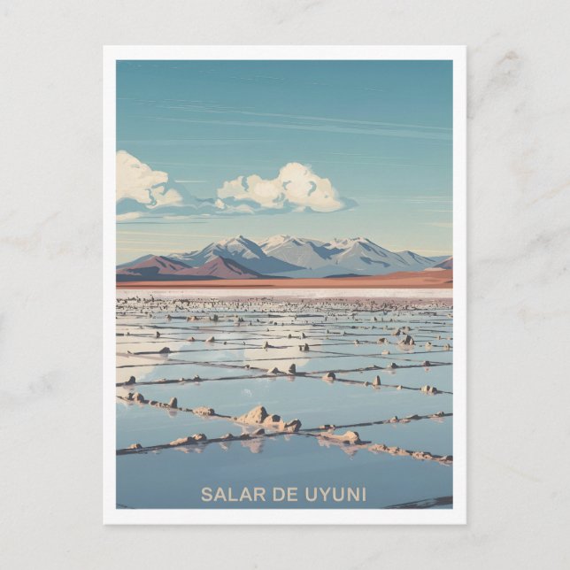 Salar de Uyuni Bolivia Vintage Postcard (Front)