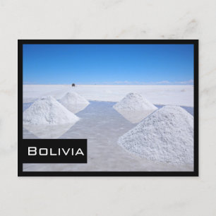 Salar de Uyuni salines noir cadre carte postale