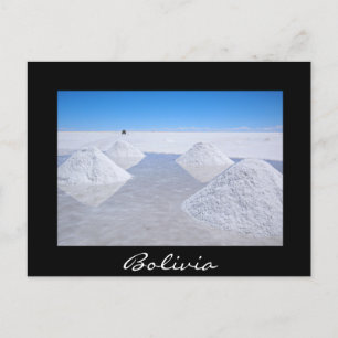 Salar de Uyuni salines noir texte carte postale