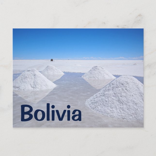 Salar de Uyuni salines texte carte postale (Devant)