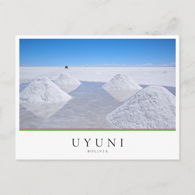 Salar de Uyuni salt flats in Bolivia Postcard (Front)