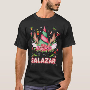 Salazar Reindeer Unicorn Merry Christmas Santa Cos T-Shirt