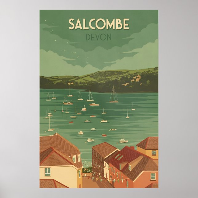 Salcombe Devon Travel Poster (Front)