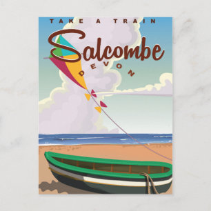Salcombe, Devon Vintage Travel Poster Postcard