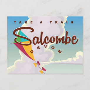 Salcombe, Devon Vintage Travel Poster Postcard