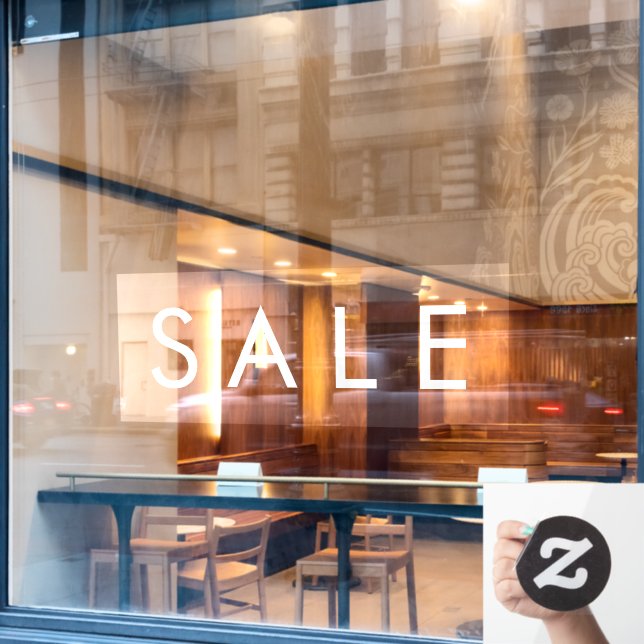 SALE 52" Basic White In-store Business Ads Window Cling (Cafe Window)