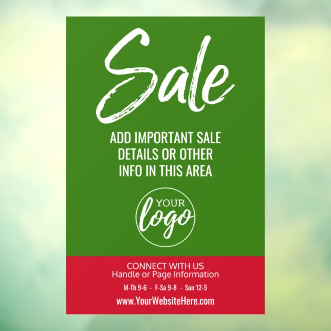 Sale Advertisement with Logo and Store Details Window Cling (Sheet 3)