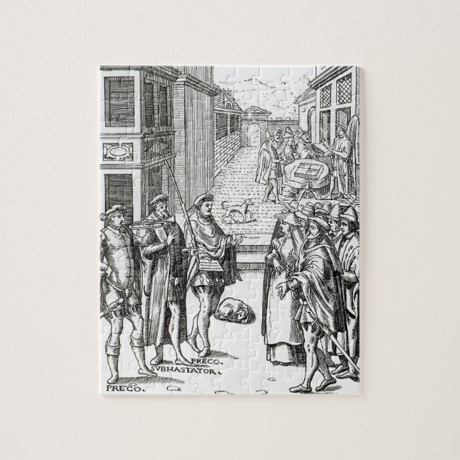 Sale by Town Crier, after a woodcut in 'Praxis Rer Jigsaw Puzzle (Vertical)