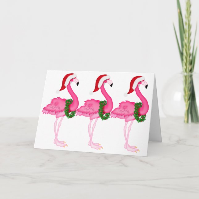 SALE - Flamingo Christmas Card - SRF (Front)