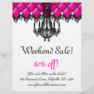 SALE Flyer Fashion Jewellery Pink Chandelier