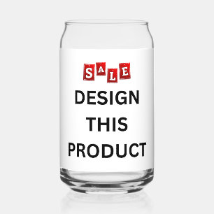 SALE! Glass - Can Shape - 16 oz - Set of 1