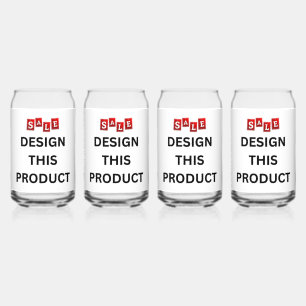 SALE! Glass - Can Shape - 16 oz - Set of 4