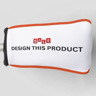 SALE! Golf Putter Head Cover - Orange trim -Custom
