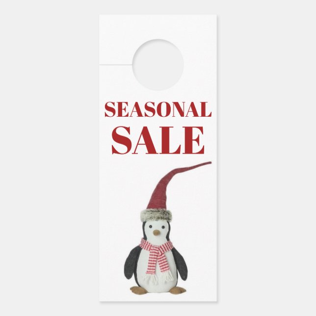 Sale Hanger Sign - Seasonal Sale Penguin (Front)