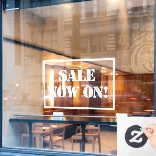 Sale Now On Sign Window Cling