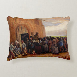 Sale of Building Scrap by Vincent van Gogh Accent Pillow
