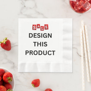 SALE! Paper Coined Luncheon Napkins -50 pack White