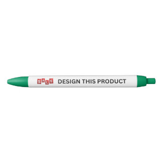 SALE! Pen - Black ink - Custom - Green - Set of 2