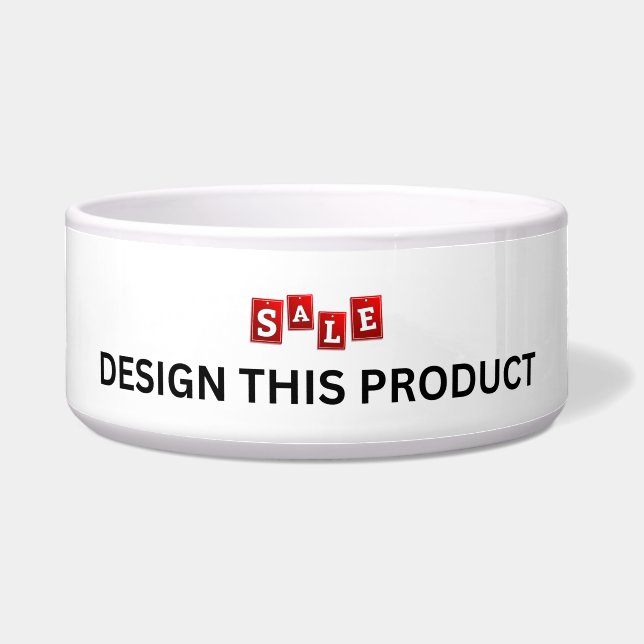 SALE! Pet Bowl - Ceramic - Large - Custom (Front)