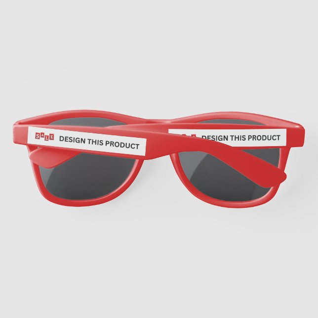 SALE! Plastic Sunglasses - Red - Custom (Back)