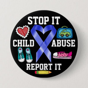 SALE! Prevent Child Abuse 3 Inch Round Button