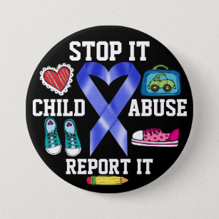 SALE! Prevent Child Abuse 3 Inch Round Button