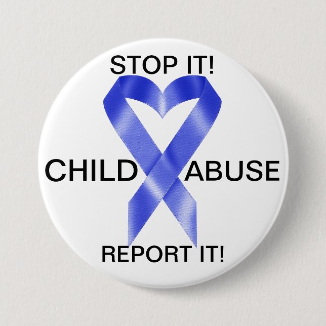 SALE! Prevent Child Abuse 3 Inch Round Button (Front)