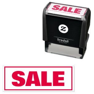 SALE red self-inking rubber stamp for shops