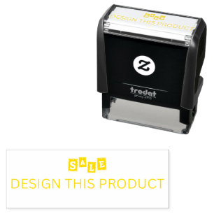 SALE! Rubber Stamp Black Self Inking - Yellow ink