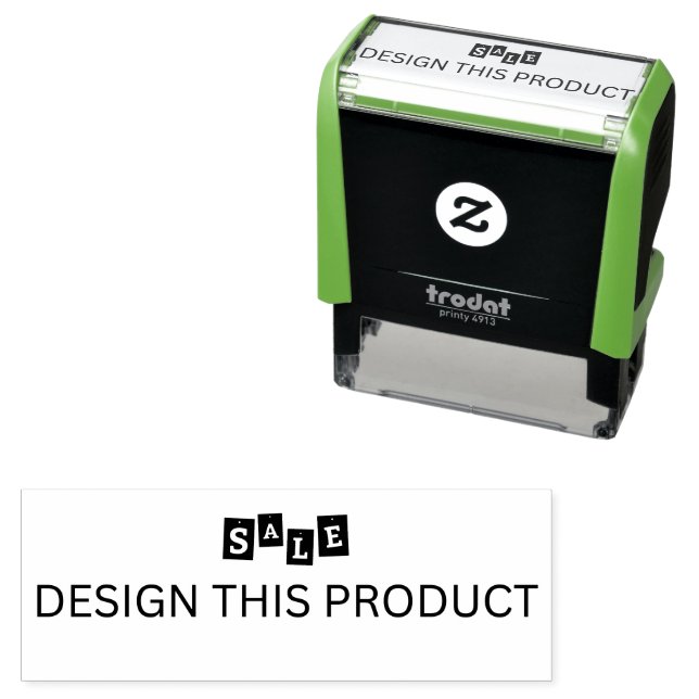 SALE! Rubber Stamp Green Self Inking - Black ink (In Situ)