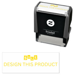 SALE! Rubber Stamp Grey Self Inking - Yellow ink