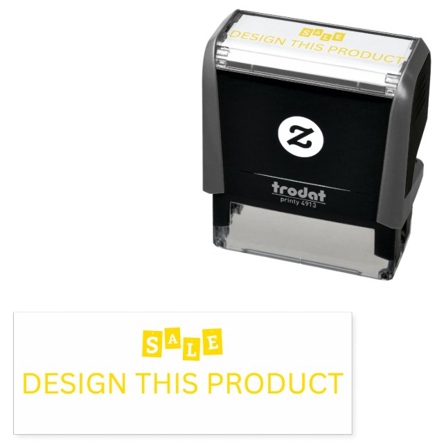 SALE! Rubber Stamp Grey Self Inking - Yellow ink (In Situ)