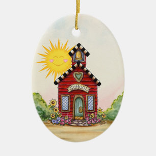 SALE! School House - SRF Ceramic Ornament