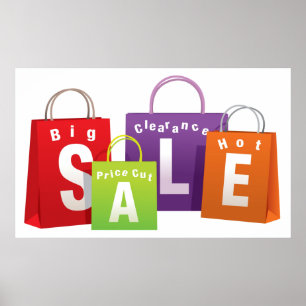 SALE SHOPPING BAGS RETAIL POSTER