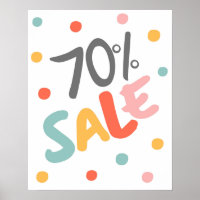 Sale Sign, 70% Off, Clearance Sale, Close out Sale
