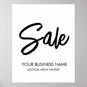 Sale Sign with Business Name & Social Media Handle
