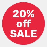SALE STICKER 20% OFF RED WHITE TEMPLATE