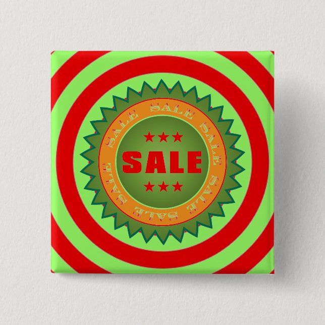 Sale Sticker 2 Inch Square Button (Front)