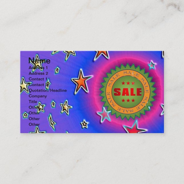 Sale Sticker Business Card (Front)