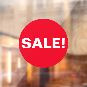Sale Window Sign for Business - Red Circle
