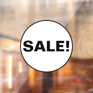 Sale Window Sign for Business - Yellow Circle