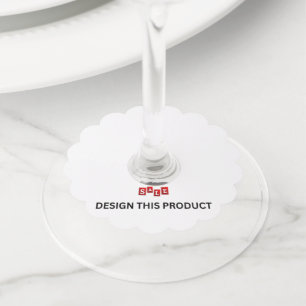 SALE Wine Glass Tags (2.5") - Set of 12 Scalloped
