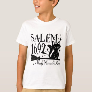 Salem 1692 Halloween Funny They Missed One Cats Lo T-Shirt