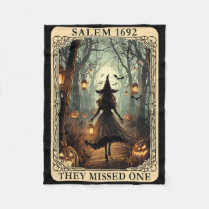 Salem 1692 Halloween Witch They Missed One Tarot C Fleece Blanket