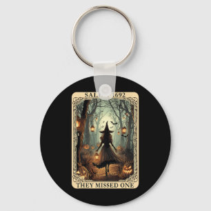 Salem 1692 Halloween Witch They Missed One Tarot C Keychain