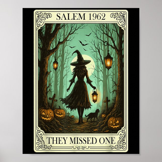 Salem 1692 Halloween Witch They Missed One Tarot C Poster (Front)