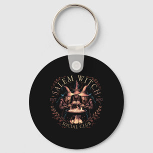 Salem 1692 Social Club Witch Halloween Witchy Wome Keychain